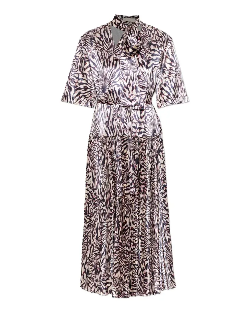 Ulla Johnson pleated abstract-print midi dress - Rosa Rosa