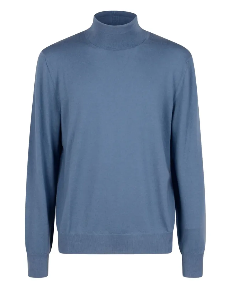 Canali Gestrickter Rollkragenpullover - Blau Blau