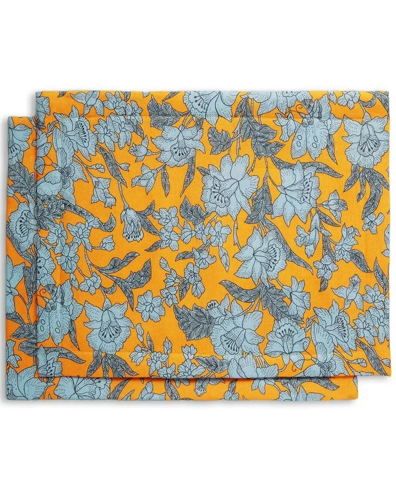 La DoubleJ Set aus zwei Tischsets mit Lilium Zafferano-Print - Gelb Gelb