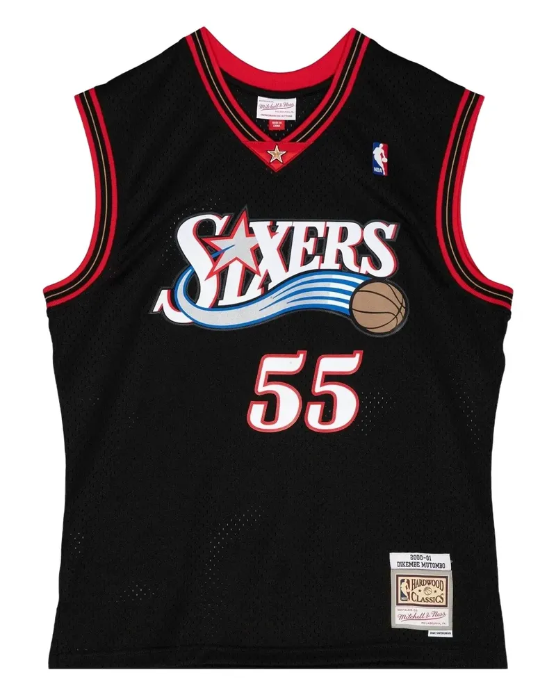 Mitchell & Ness x NBA 76ers 2000 Dikembe Mutombo Swingman Tanktop - Schwarz Schwarz