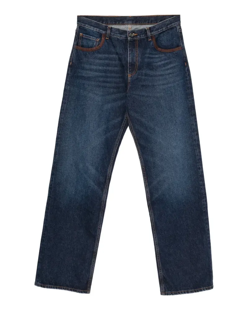 Etro Straight-Leg-Jeans mit Logo-Patch - Blau Blau