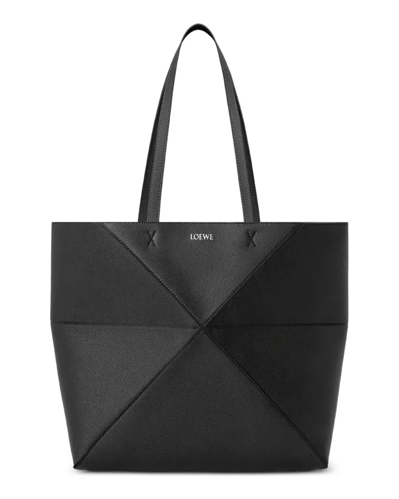 Loewe Puzzle Fold Horizontal M Tote Bag - Schwarz Schwarz