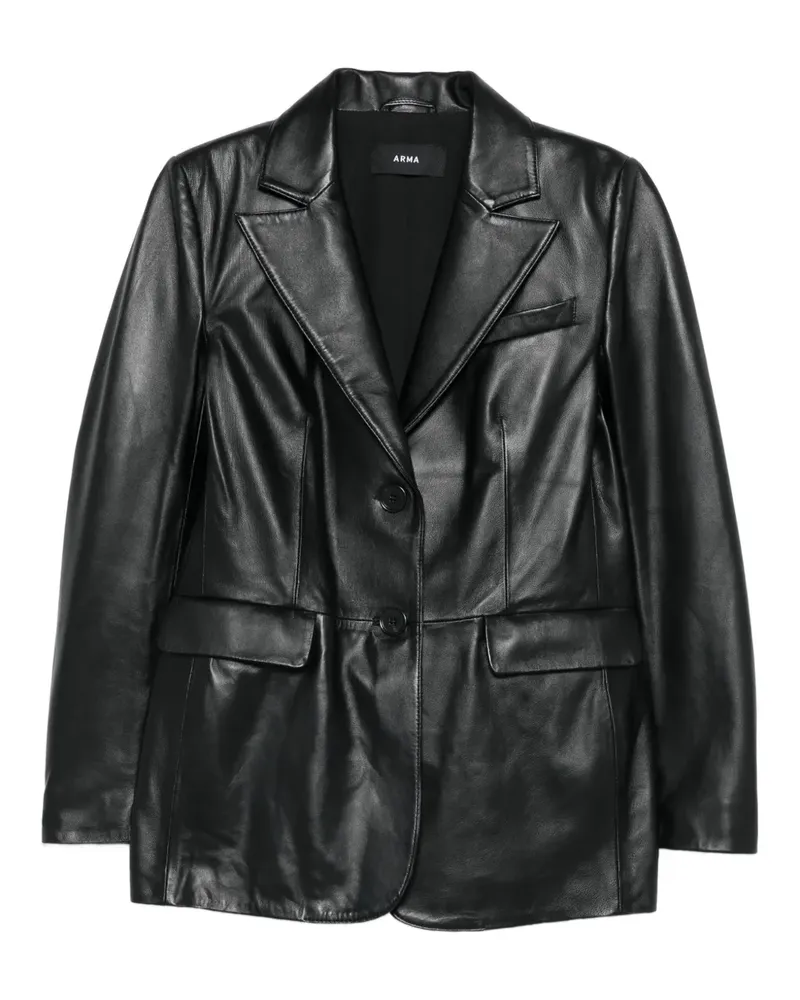 Arma Einreihiger Blazer aus Leder - Schwarz Schwarz