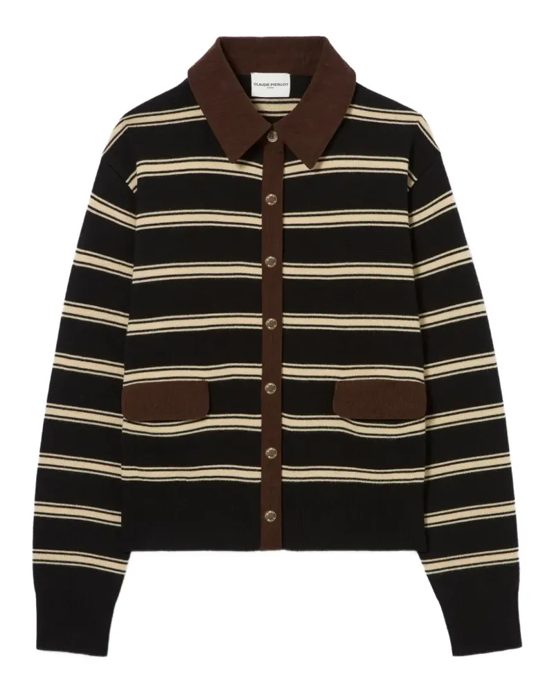 Claudie Pierlot Cardigan mit Streifenmuster - Schwarz Schwarz