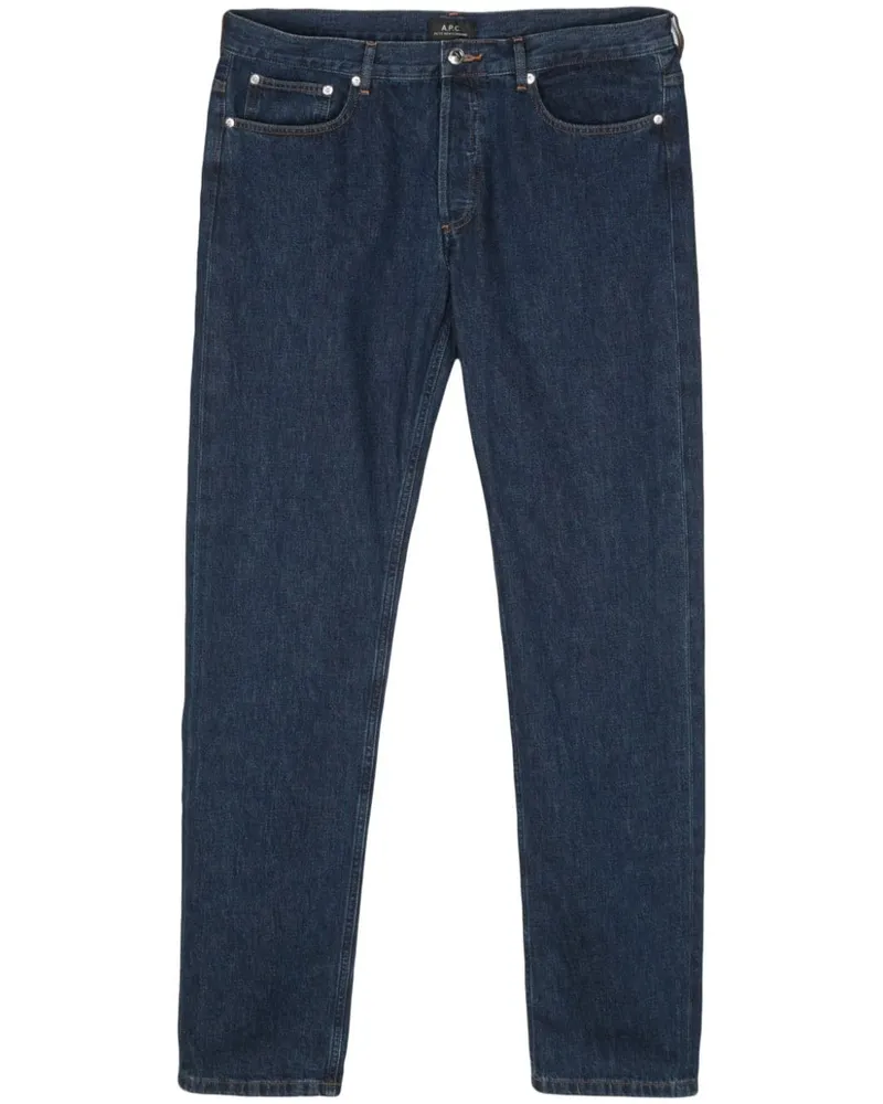 A.P.C. Halbhohe Petit New Standard Slim-Fit-Jeans Blau