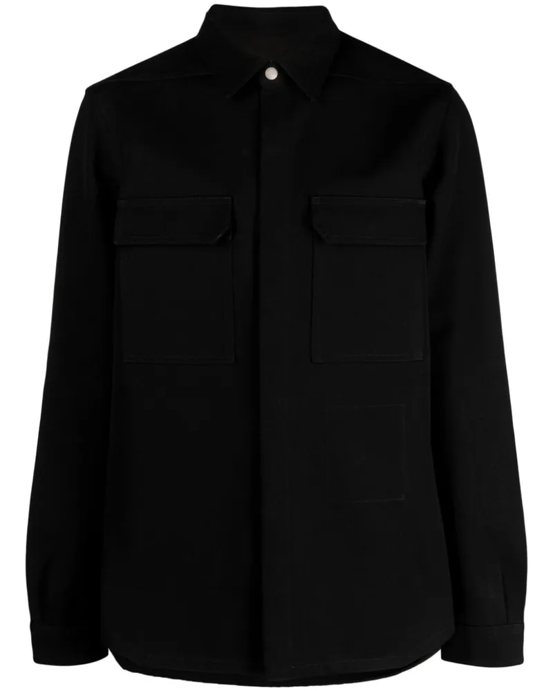 Rick Owens Langärmeliges Hemd - Schwarz Schwarz