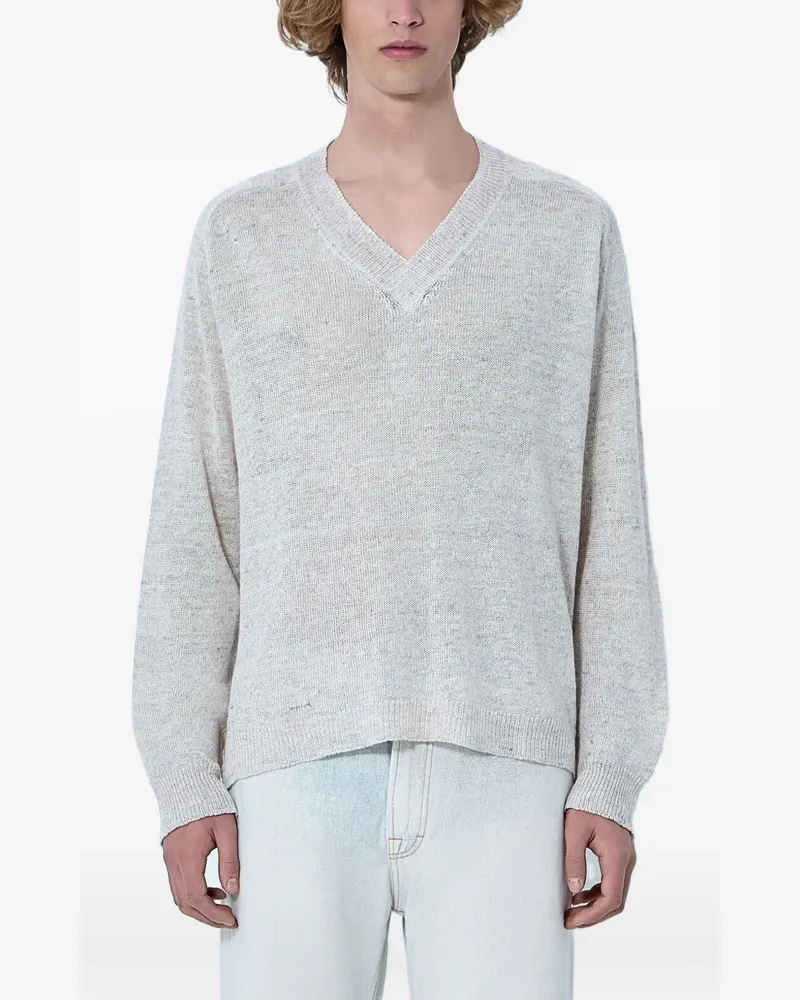 Our Legacy Rue V-neck long-sleeve sweater - Nude Nude