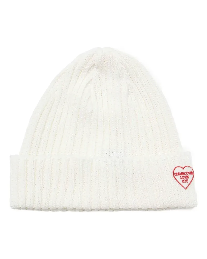 Undercover x Kijima Takayuki logo-patch beanie - Weiß Weiß