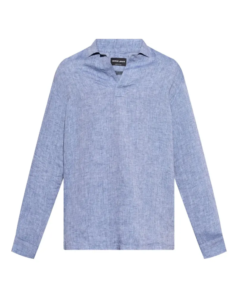 Giorgio Armani Hemd aus Leinen - Blau Blau