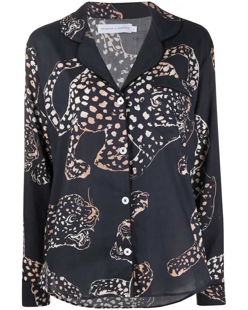 Desmond & Dempsey The Jaguar' Pyjama - Blau Blau