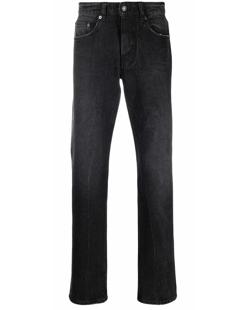 AMI Paris Halbhohe Slim-Fit-Jeans - Schwarz Schwarz