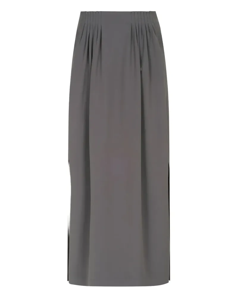 Giorgio Armani pleated side-slit maxi skirt - Grau Grau