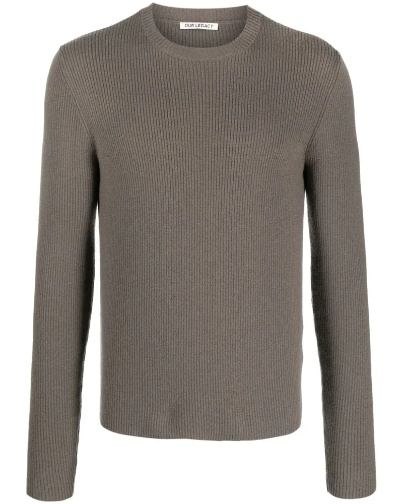 Our Legacy Gerippter Pullover aus Merinowolle Grau
