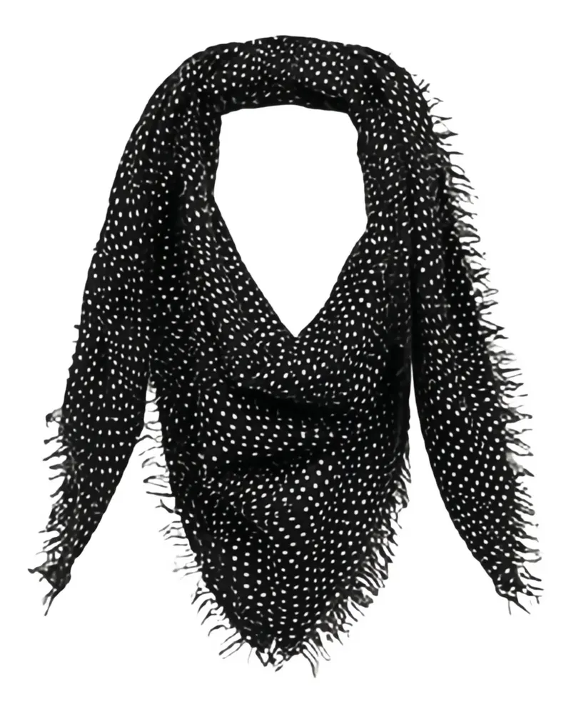 Isabel Marant Alecia polka-dot fringed scarf - Schwarz Schwarz
