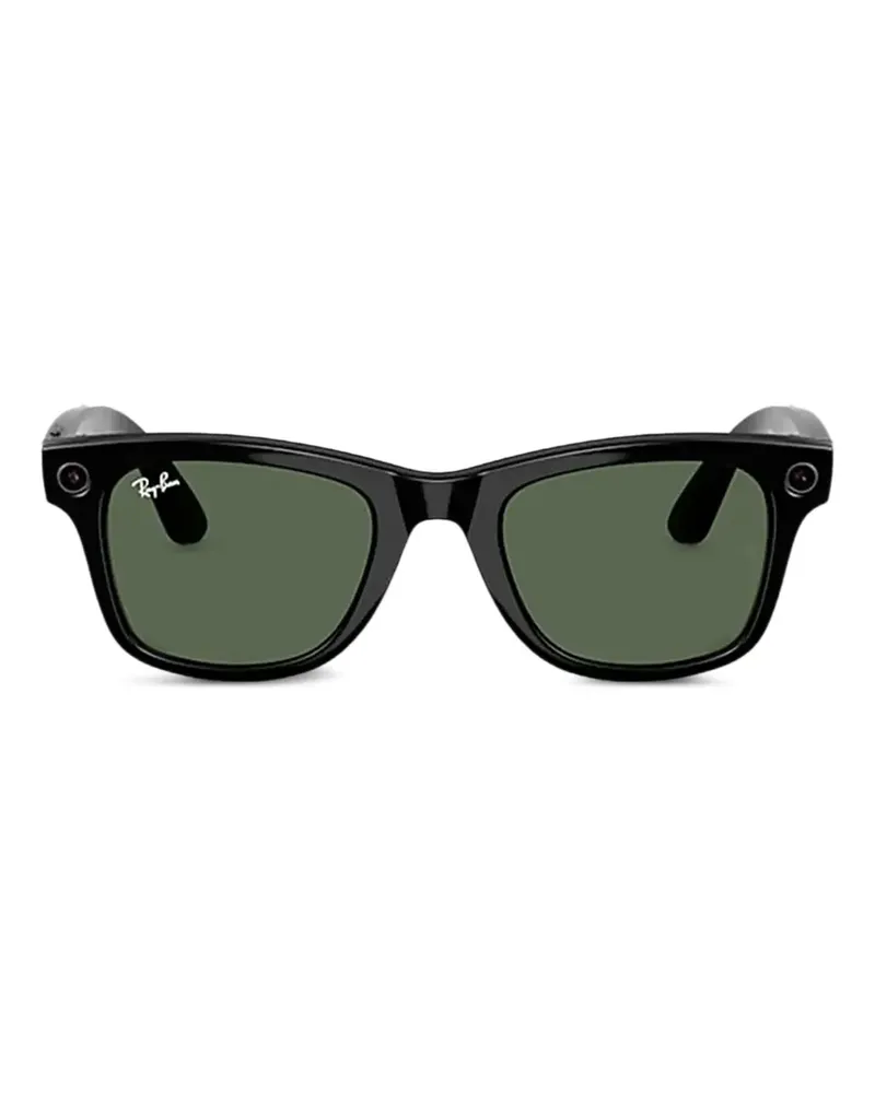 Ray Ban Meta Wayfarer Sonnenbrille mit eckigem Gestell - Schwarz Schwarz