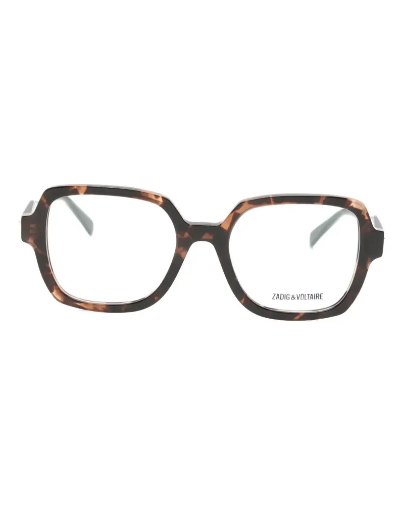 Zadig & Voltaire tortoiseshell-effect geometric-frame glasses - Braun Braun