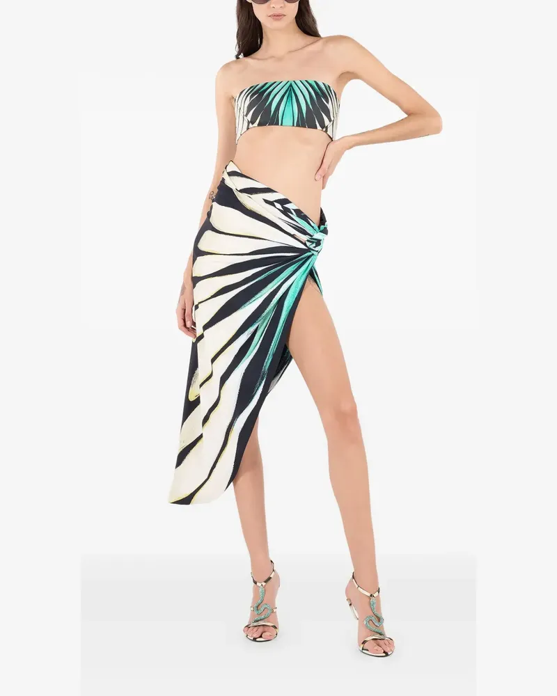 Roberto Cavalli Drapierter Sarong mit Ray of Sea-Print - Blau Blau