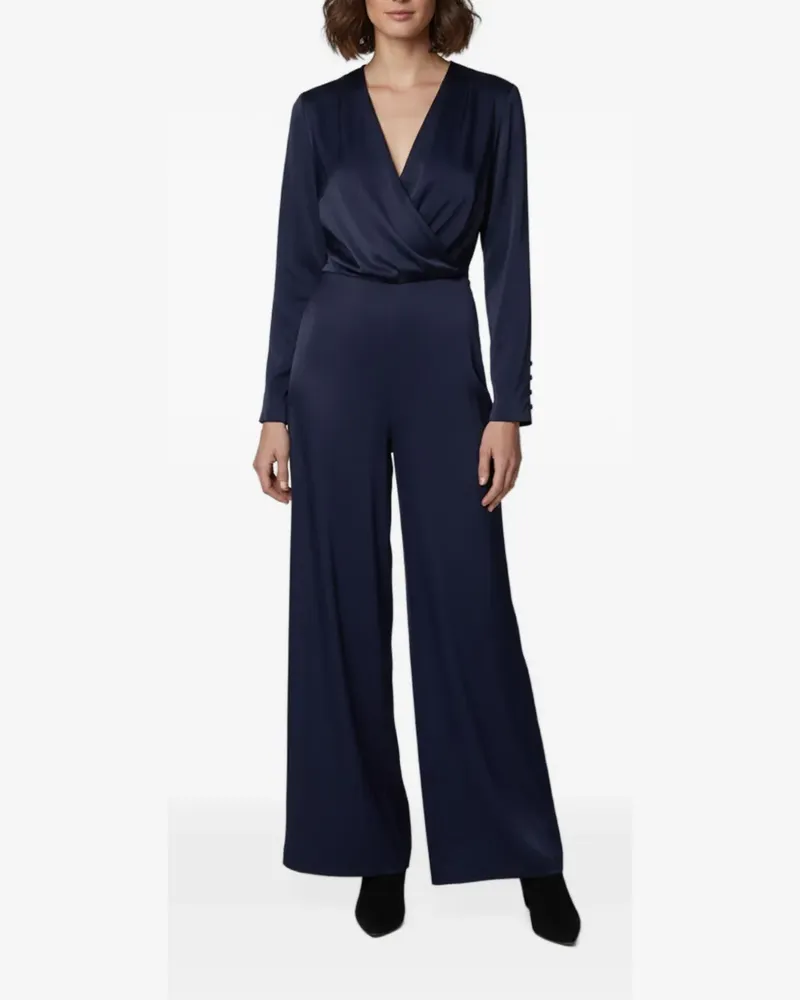 Les Héroïnes by Vanessa Cocchiaro Jumpsuit aus Satin - Blau Blau