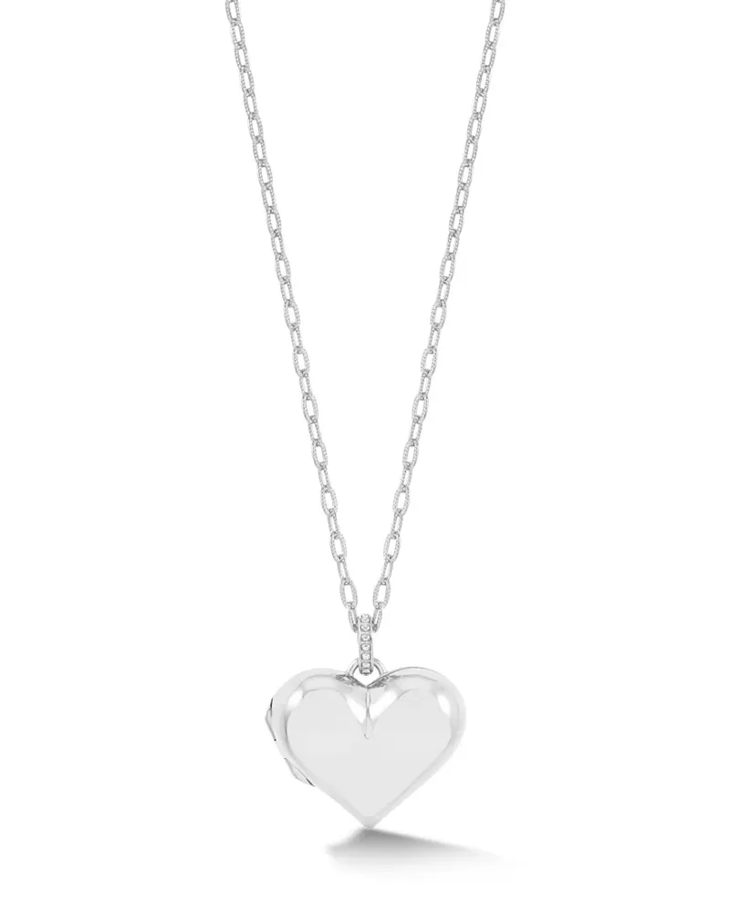 Dower & Hall Treastured Heart Halskette mit Anhänger - Silber Silber