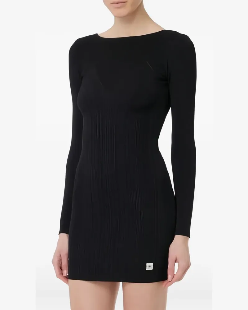 Elisabetta Franchi Geripptes Minikleid - Schwarz Schwarz