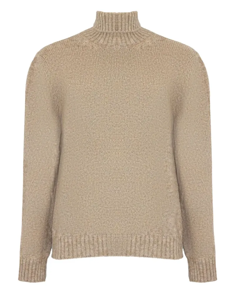 Eleventy Rollkragenpullover mit geripptem Saum - Nude Nude