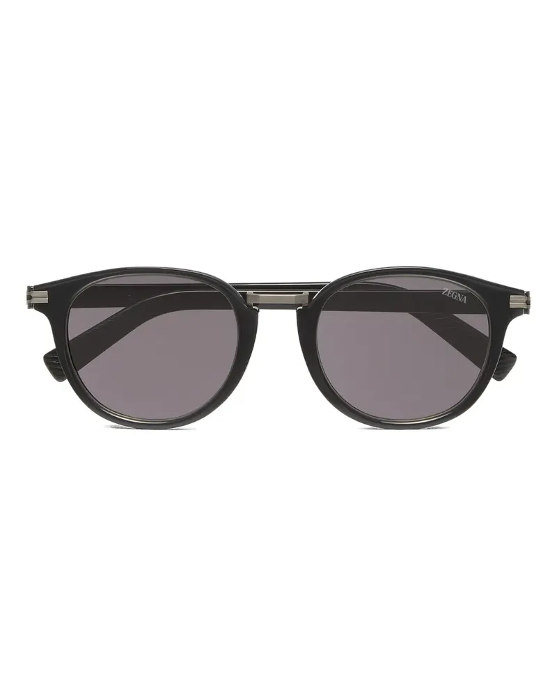 Ermenegildo Zegna Sonnenbrille mit rundem Gestell - Grau Grau