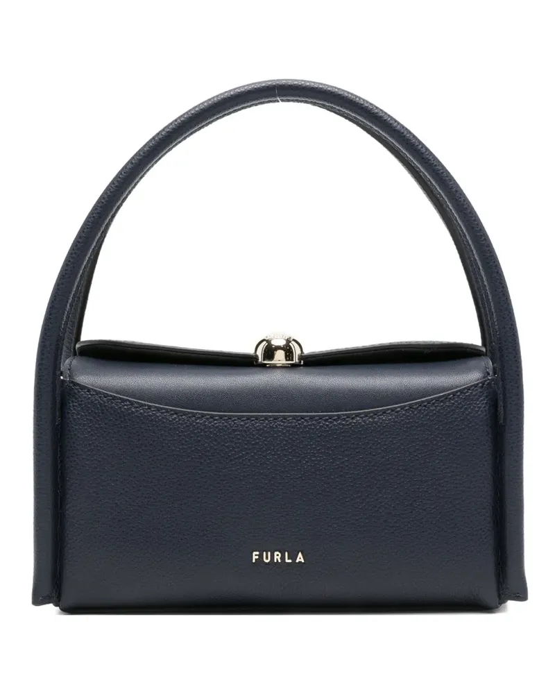 Furla mini Nicole grained-leather Boston bag - Blau Blau