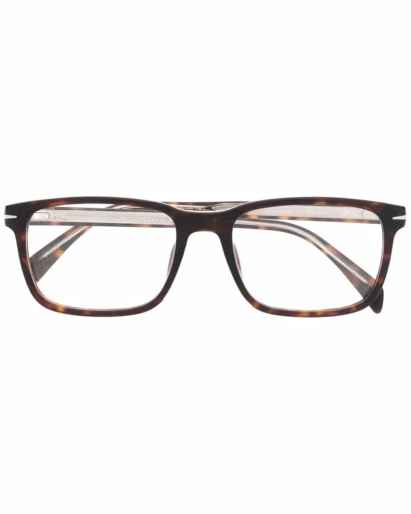 EYEWEAR by DAVID BECKHAM Eckige Brille in Schildpattoptik - Braun Braun