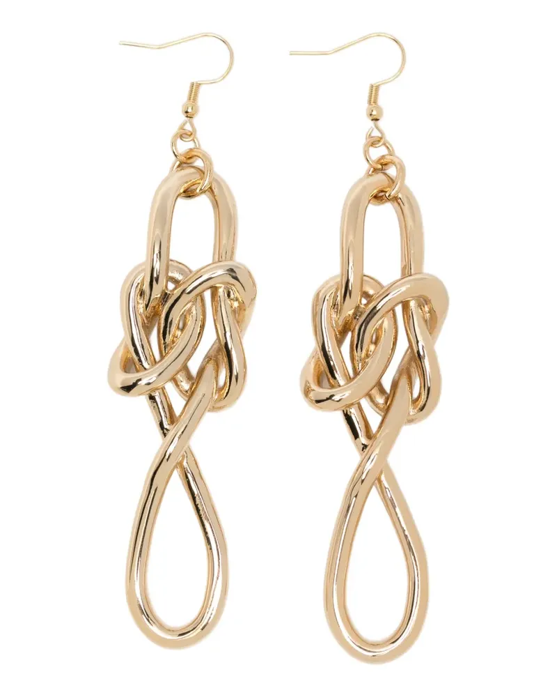 Erika Cavallini Hängeohrringe mit Knotendetail - Gold Gold