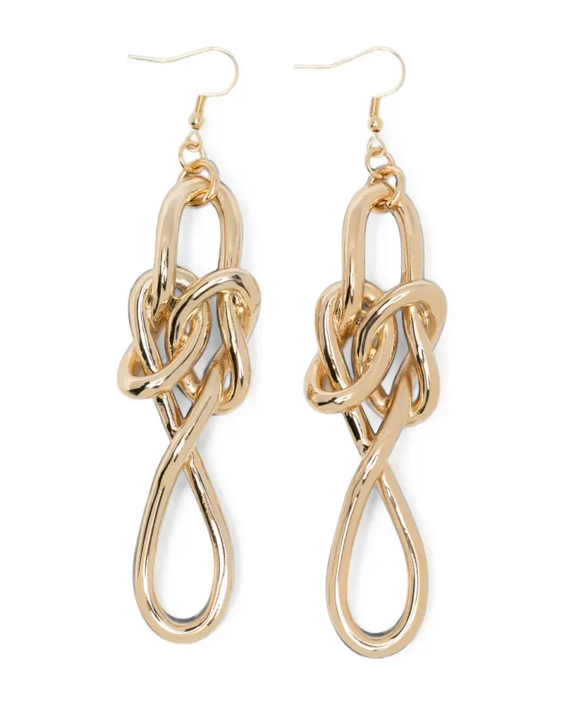 Erika Cavallini knot-detail drop earrings - Gold Gold