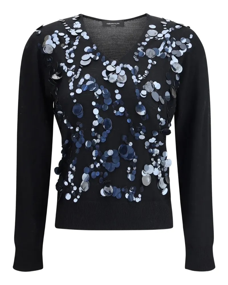 Fabiana Filippi Pullover mit Pailletten - Schwarz Schwarz