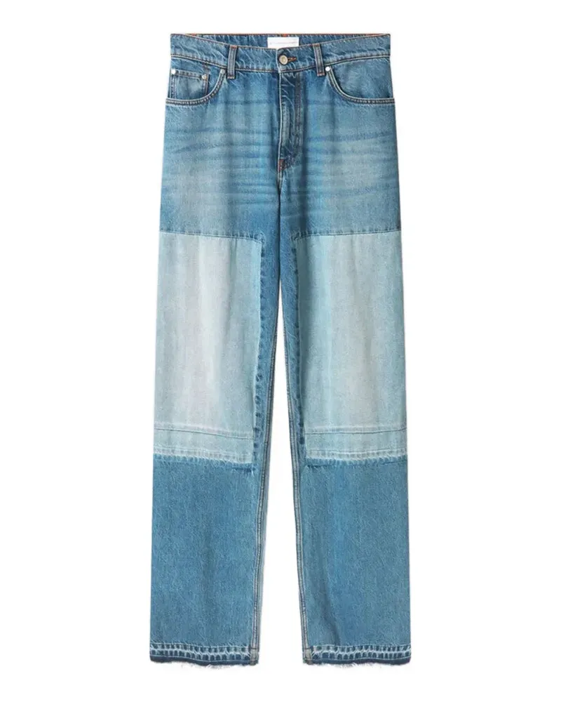 Stella McCartney Gerade Jeans im Patchwork-Look - Blau Blau