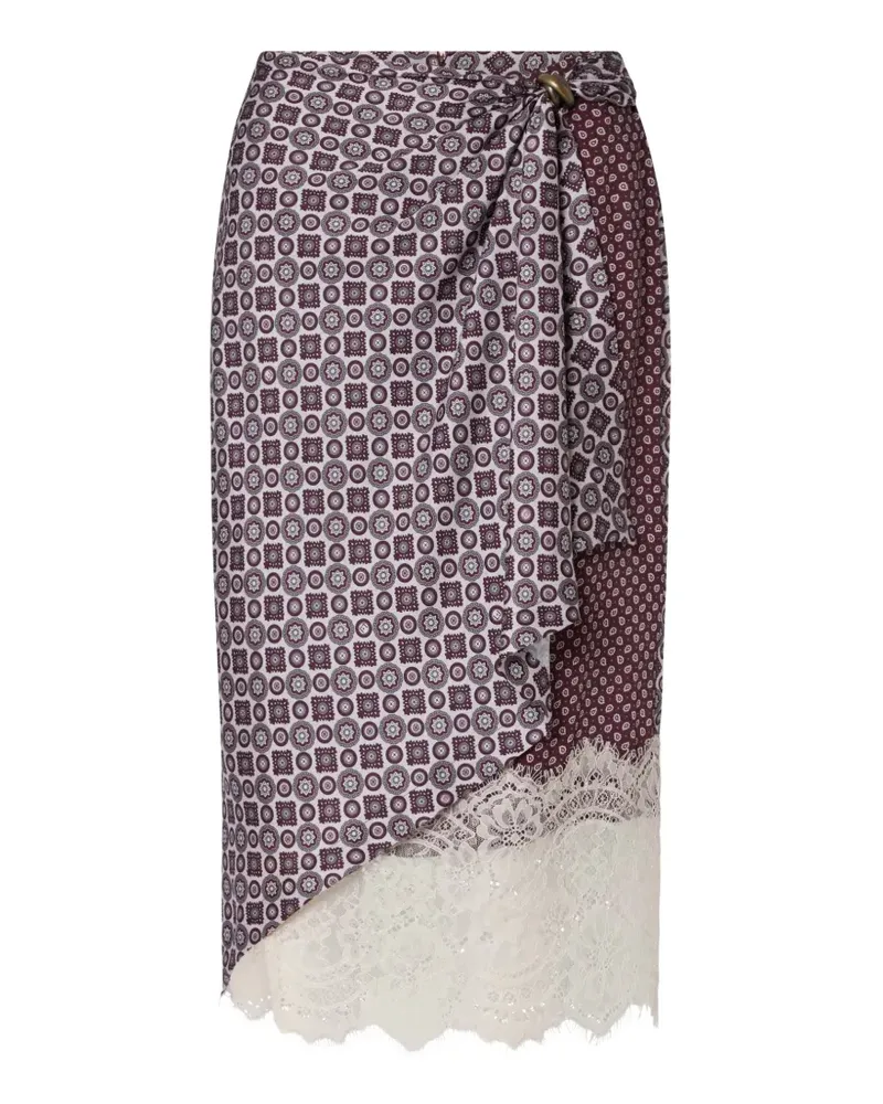 Liu Jo midi skirt with lace details - Violett Violett