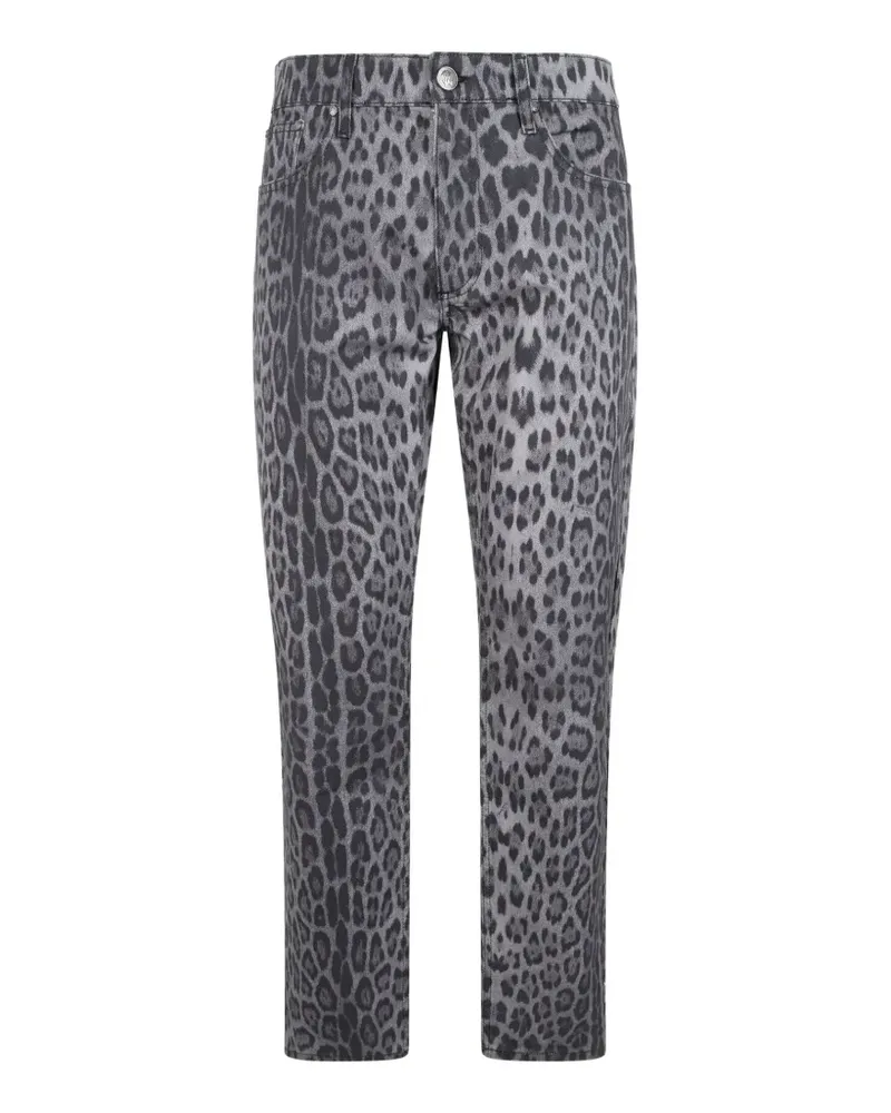 Roberto Cavalli leopard-print jeans - Grau Grau