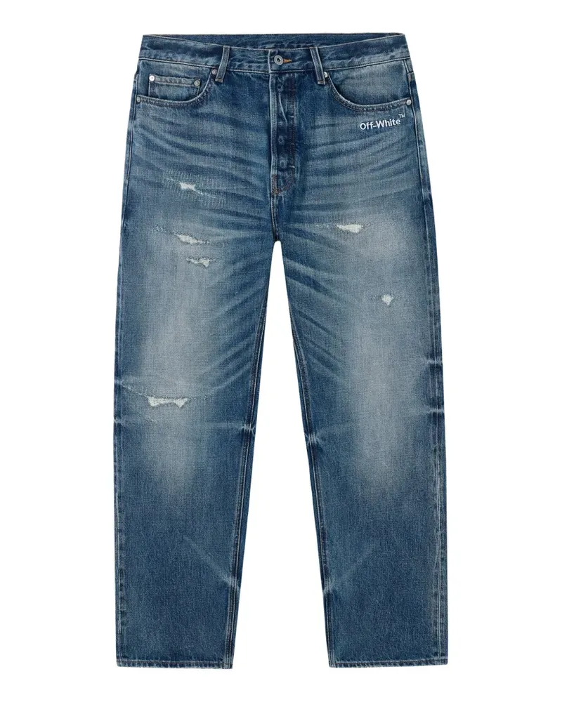 OFF-WHITE Gerade Jeans im Distressed-Look - Blau Blau