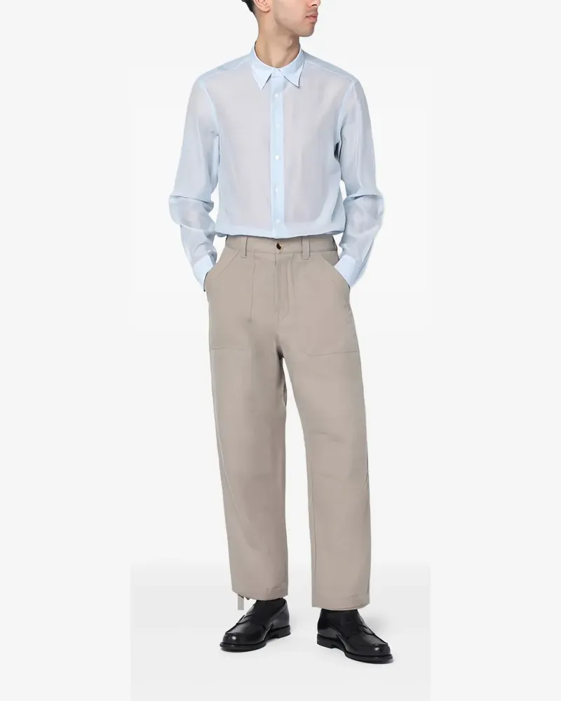 LARDINI Semi-transparentes Hemd - Blau Blau