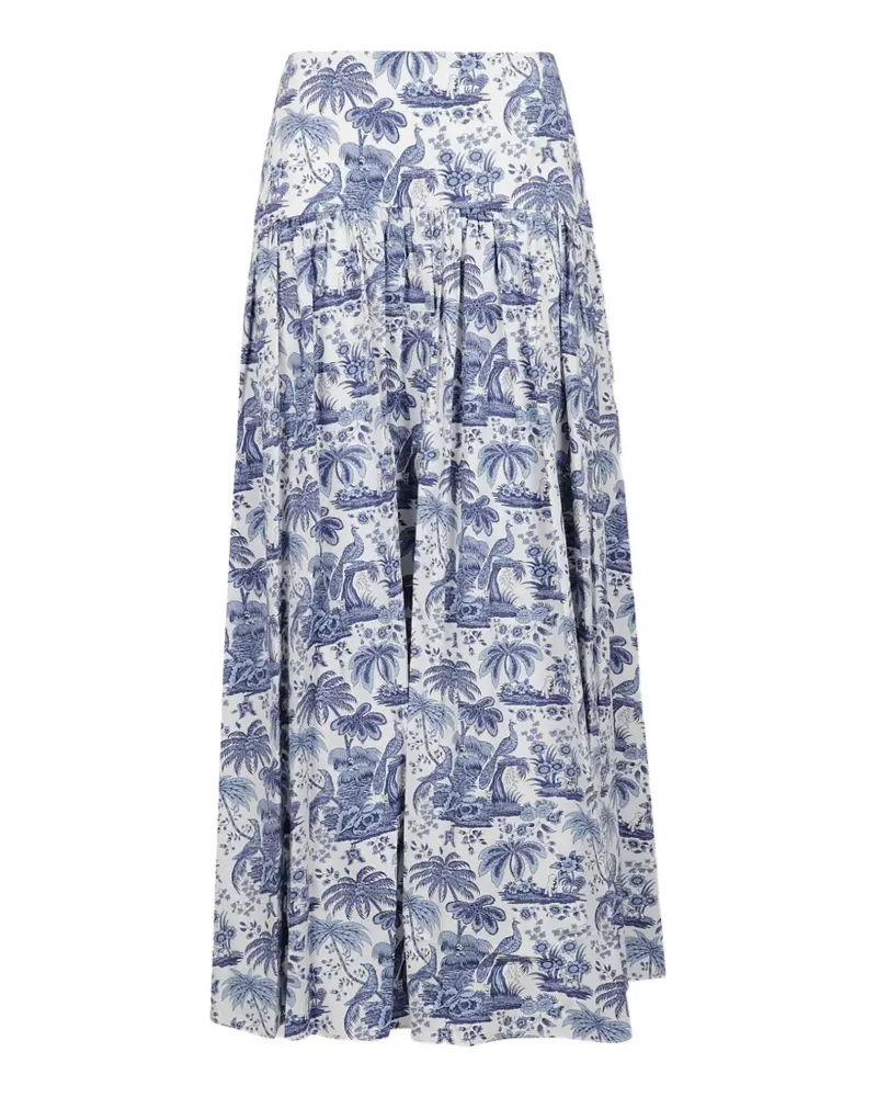 STAUD Geraffter Procida Rock mit Toile-Print - Blau Blau