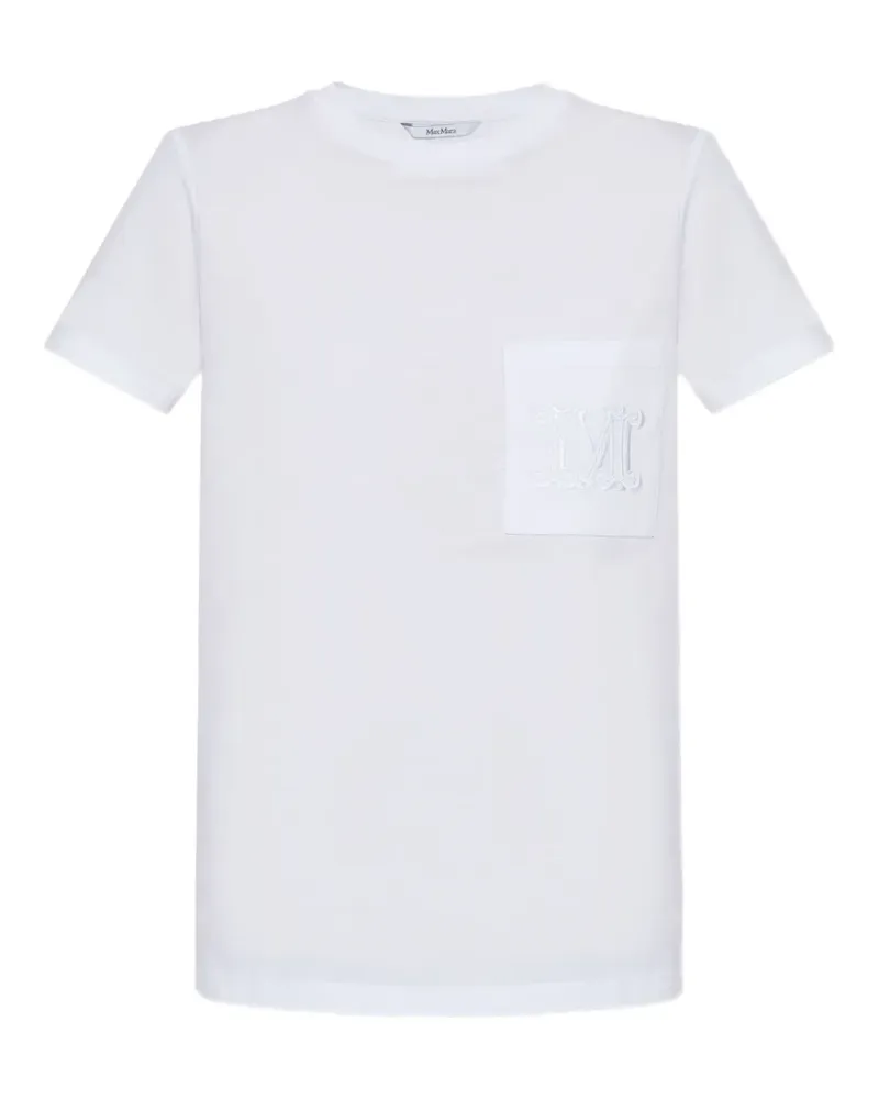 Max Mara T-Shirt mit Logo-Stickerei - Weiß Weiß