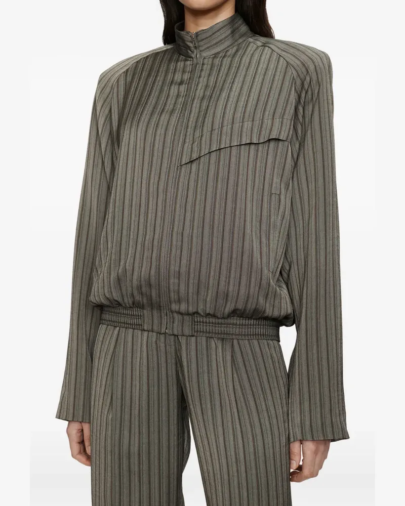 Christopher Esber Gestreifte Reyer Bomberjacke - Grau Grau