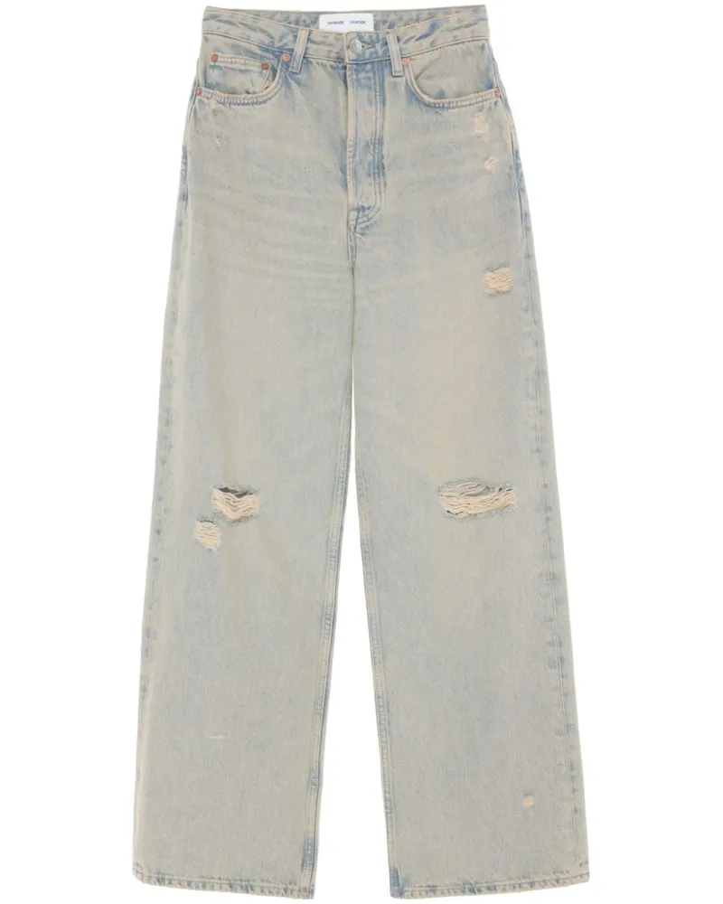 Samsøe & Samsøe Shelly Wide-Leg-Jeans Grau