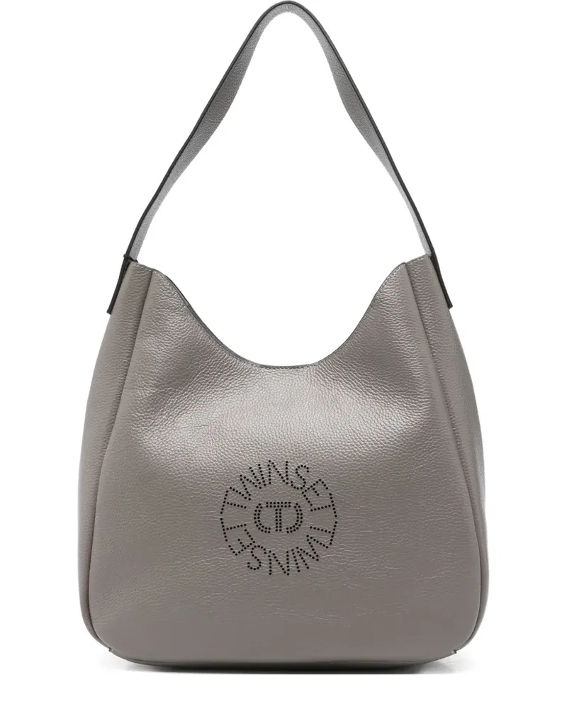 Twin-Set Schultertasche mit Logo - Grau Grau