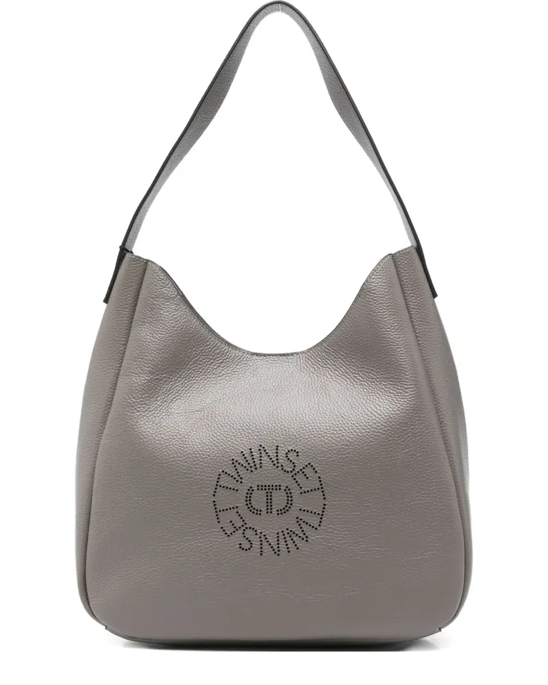 Twin-Set Schultertasche mit Logo - Grau Grau