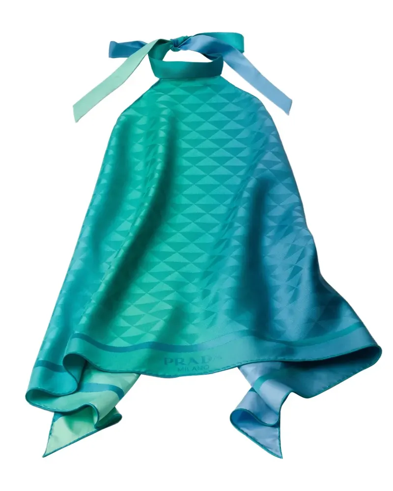 Prada Schal aus Seide - Blau Blau