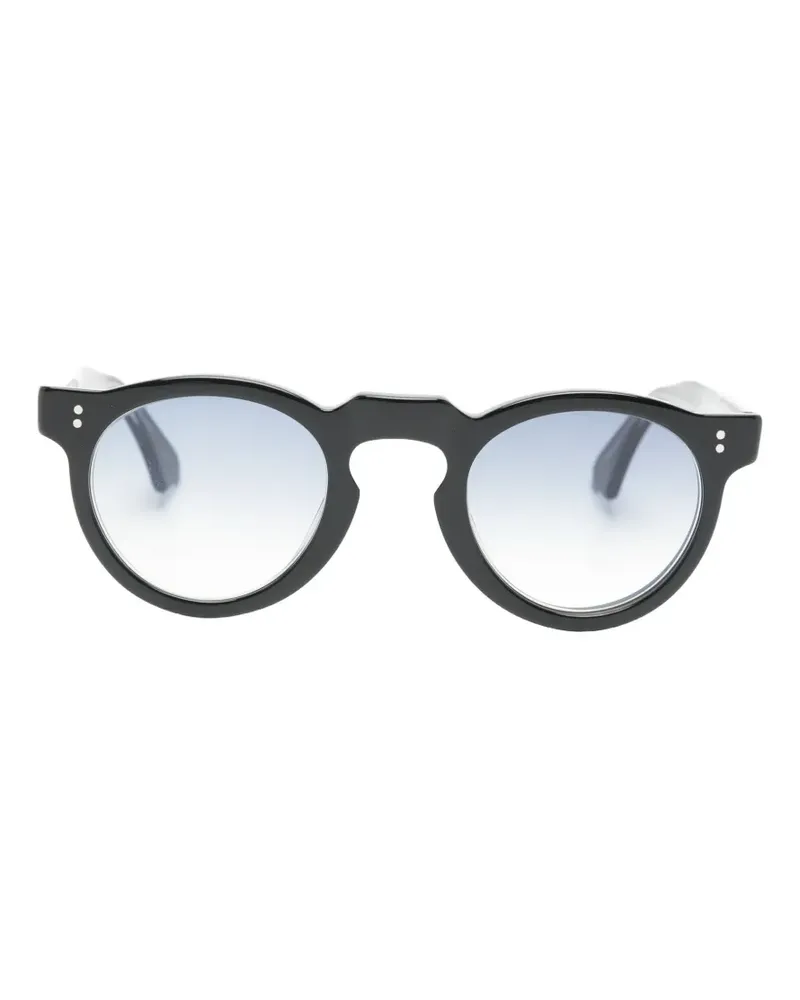 Lesca C Sonnenbrille mit rundem Gestell - Schwarz Schwarz