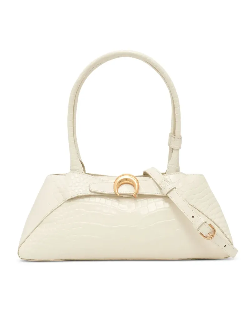 Marine Serre Mittelgroße Aurora Tote Bag mit Kroko-Prägung - Weiß Weiß