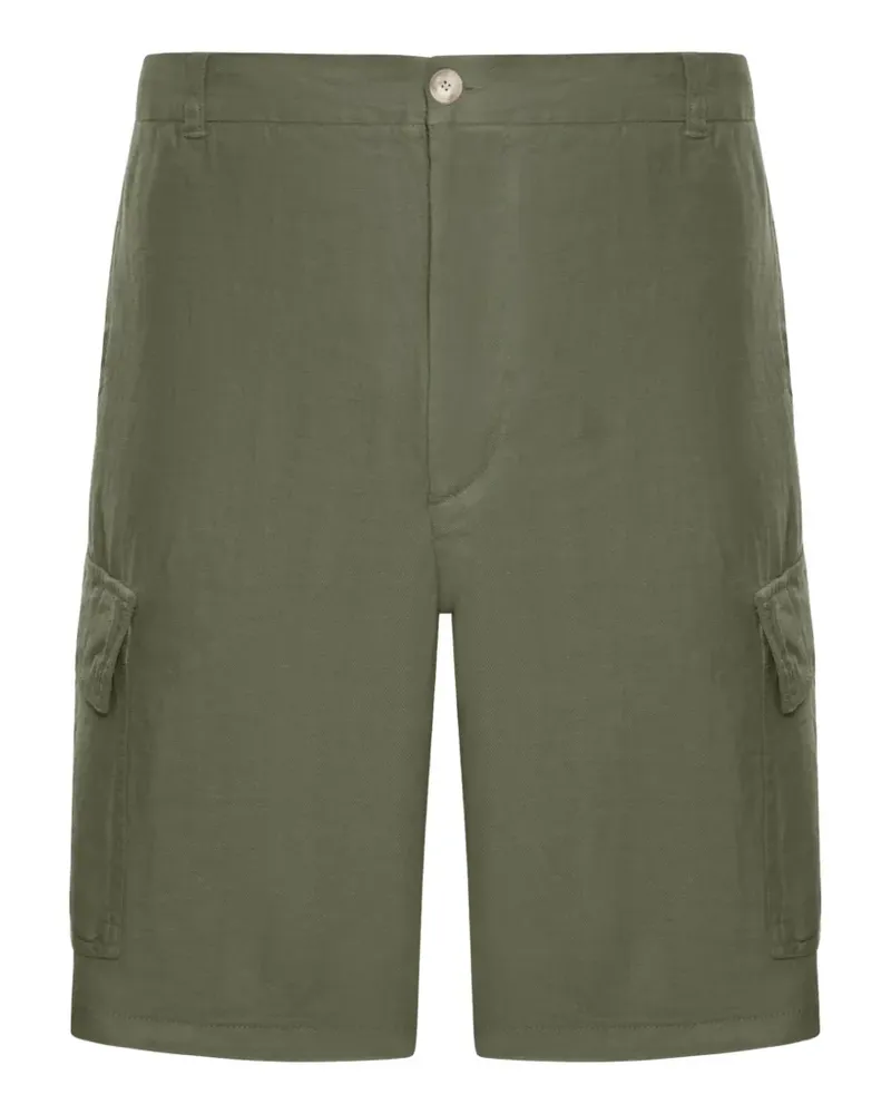 120% Lino linen cargo shorts - Grün Grün