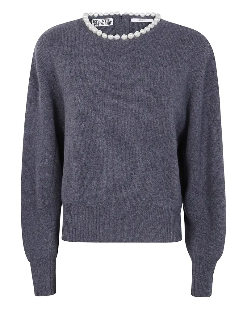 Essentiel Pullover mit Perlen - Grau Grau