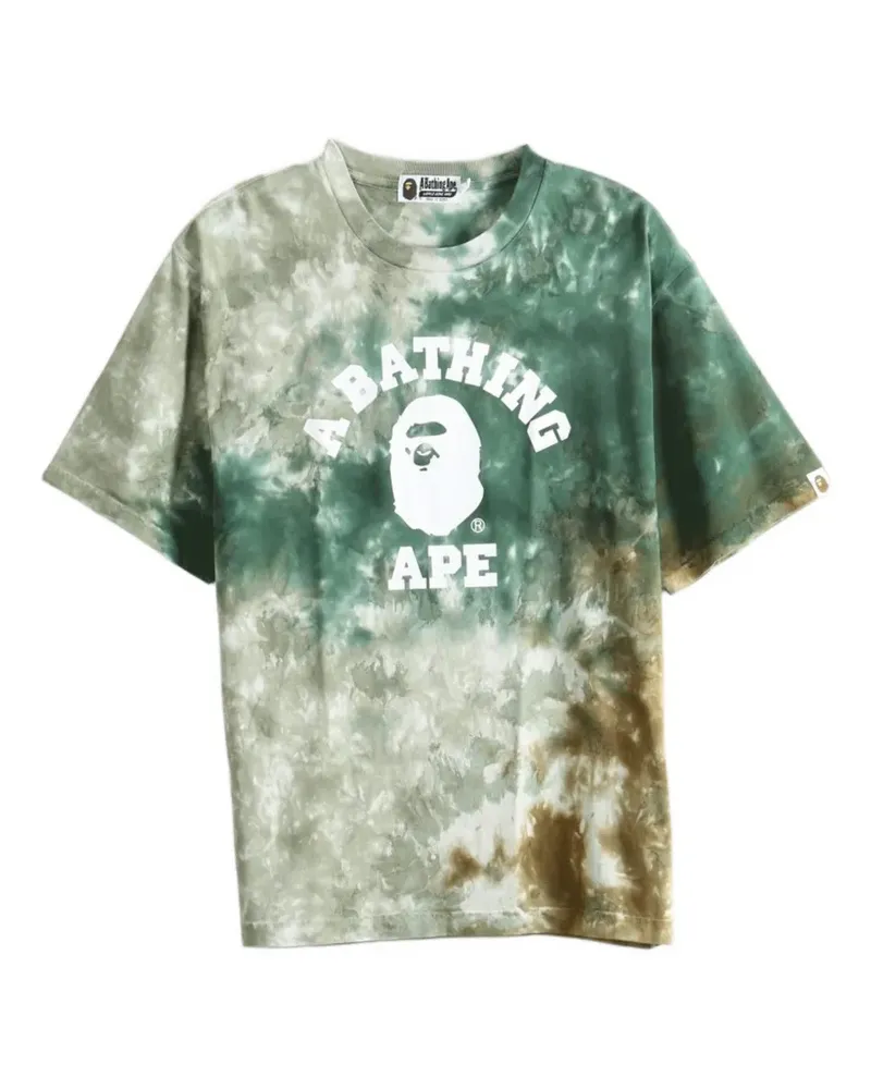 BAPE tie-dye logo-print T-shirt - Grün Grün