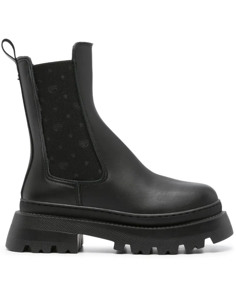 Chiara Ferragni Chelsea-Boots mit Augenmotiv Schwarz