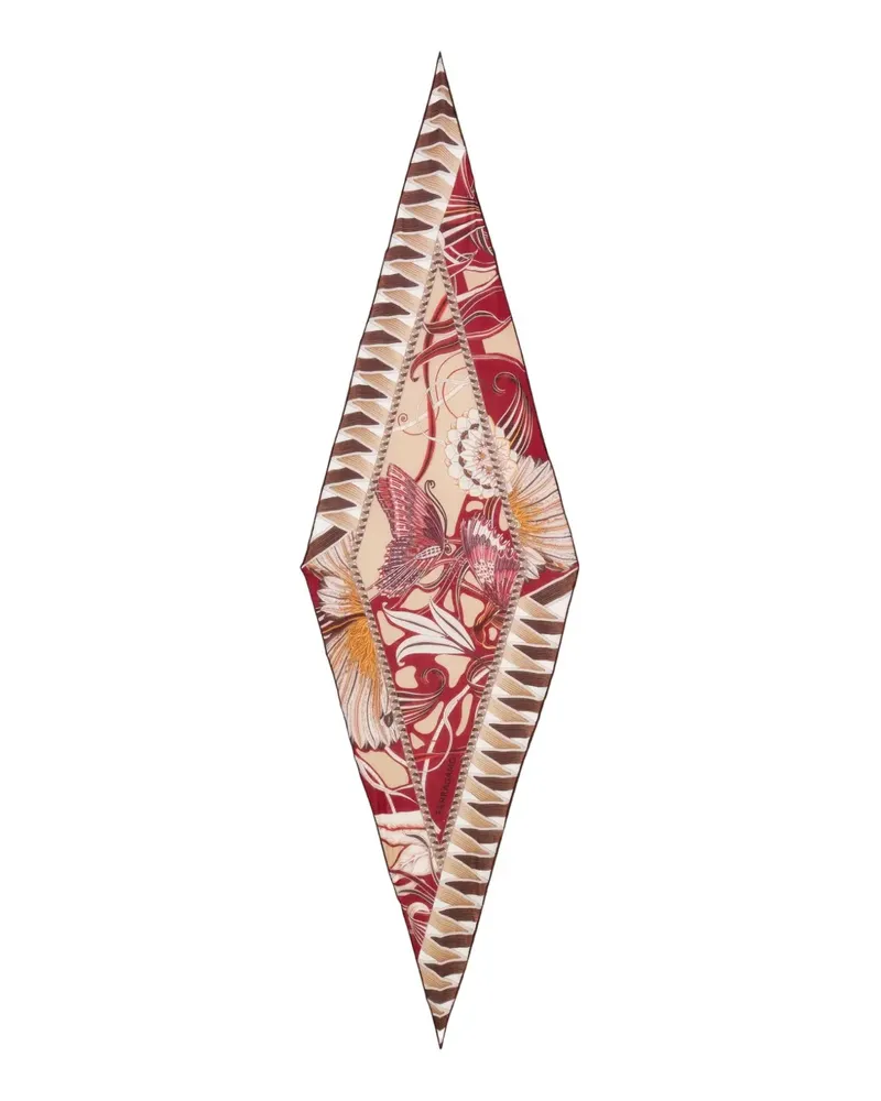 Ferragamo Schal mit Blumen-Print in Rautenform - Nude Nude